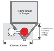 Trailer bollard top view