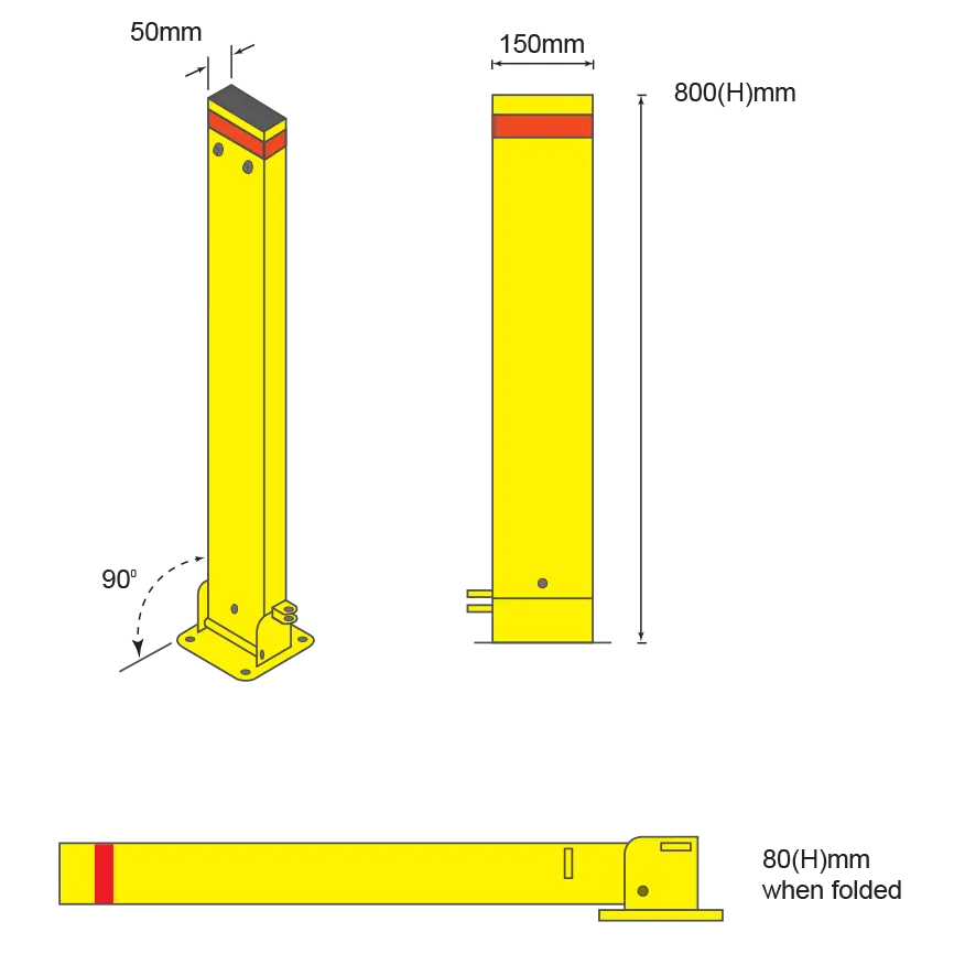 Ramguard Bollards Perth - R6 Fold down