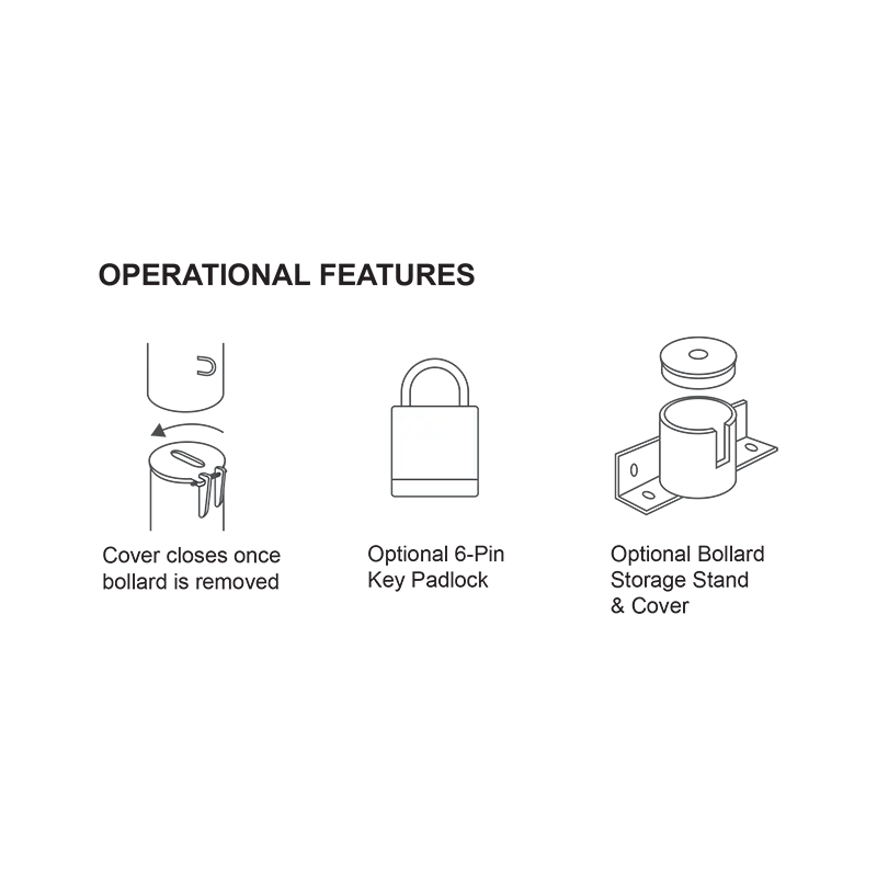 R7 Removable padlock bollard